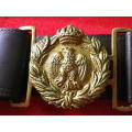 ROYAL ITALIAN AIRFORCE WW2 OFFICERS LEATHER BELT + CLASP + CROSS STRAP - MAX LENGTH 97cm/38` (4217)