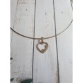 Stainless steel chocker necklace with stunning heart / love pendant