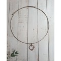 Stainless steel chocker necklace with stunning heart / love pendant
