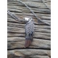 Fashion necklace with angel wing pendant