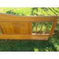 Vintage yellow wood headboard for a queen sized bed Selling for R10,000