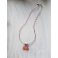 Pink rubber cord necklace with cute rubber handbag pendant