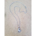 Silver tone fashion necklace with pretty unicorn pendant
