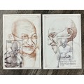 2 x Gandhi stamps