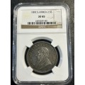 1892 Two and a Half Shilling NGC XF45.