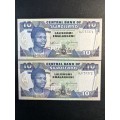 Swaziland 2 x Emalangeni notes