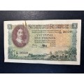 MH de Kock 5 Pound note. 1957.