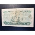 MH de Kock 5 Pound note. 1956