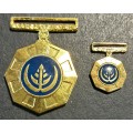 SADF - Full Size Pro Patria Medal with Miniature