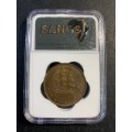 South African 1930 1 penny SANGS MS62
