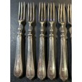 12 x plated silver cake forks