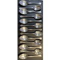 13 x plated silver desert spoons