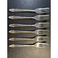 6 x plated silver cake forks