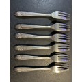 6 x plated silver cake forks
