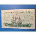 MH de Kock 5 Pound note - 1957