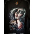 Sugar Skull Lady Unisex Long Sleeve Shirt, Skeleton Day Of The Dead Design Top ~ XXXLARGE ~