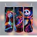 Jack & Sally Nightmare Before Christmas Stainless Steel Tumbler With Straw