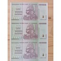 Set of 5 x 50 Trillion Zimbabwe Dollar Notes AA Series UNC