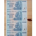 Set of 6 x 100 Trillion Zimbabwe Dollar Notes AA Series UNC