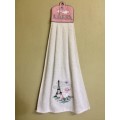 EMBROIDERED GUEST TOWEL WITH REMOVABLE TOPPER