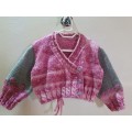 KNITTED BABY CROSS OVER CARDIGAN - 9-12 MONTHS