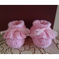 HAND KNITTED BABY BOOTIES (SOCKS) - NEWBORN TO 3 MONTHS