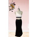 Evening dress Skirt & one shoulder top Black and white Matric dress Size 34