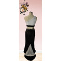 Evening dress Skirt & one shoulder top Black and white Matric dress Size 34