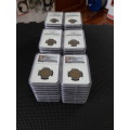 54 x NGC Graded coins, All Mandela, 1994, 2000 and 2008 90th Birthday R5 coins, 18 of EACH, bid per