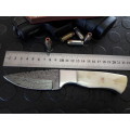 Handmade DAMASCUS Steel Knife, Camel Bone handle scales. Crazy R1 start, No reserve.