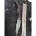 Handmade DAMASCUS  Folding Knife. Please study pictures for detail. Crazy R1 start, No reserve.