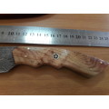 Handmade DAMASCUS Steel Knife, Wooden handle Scales. Crazy R1 start, No reserve.