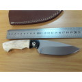 HANDMADE 420 J2 Stainless Steel Hunting knife with CAMEL BONE and BULL HORN handle