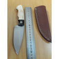 HANDMADE 420 J2 Stainless Steel Hunting knife with CAMEL BONE and BULL HORN handle