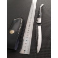 HANDMADE Black Ops, 1095 HIGH Carbon High quality steel folding knife with Bull Horn handle scales.