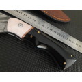 Handmade DAMASCUS Steel Hunting Knife, Bull horn and Camel Bone handle scales. NEW DESIGN !!!!!