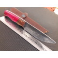 Handmade DAMASCUS Steel Hunting Knife with Wooden handle scales. NEW DESIGN !!!!!