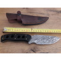 Handmade DAMASCUS Steel Hunting Knife,  MICARTA handle scales. NEW DESIGN !!!!!
