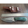 Handmade DAMASCUS Steel Hunting Knife, Micarta handle scales.  FULL TANG !!!!!