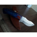 Handmade DAMASCUS Steel Hunting Knife with Wooden handle scales.FULL TANG !!!!!!