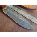 Handmade Damascus steel HUNTING  knife with WOODEN handle scales.