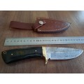 Handmade DAMASCUS Steel Hunting Knife, Epoxy RESIN Handle scales. NEW STOCK !!