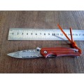 Damascus VG-10 Stainless Steel folding knife, RAZOR Sharp, New Stock, High Quality, Rosewood handle.