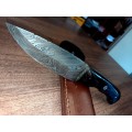 Handmade Damascus steel HUNTING  knife with BULL HORN handle scales. FREE Bracelet !!!!