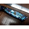 Damascus VG-10 Stainless Steel Japanese Chef's Knife, Abalone & Super clear Epoxy Resin handle.