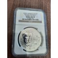 2009 Norway Silver Nelson Mandela Robben Island Medal MS70, Finest known by NGC !!