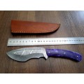 Handmade Damascus steel HUNTING Knife with Epoxy Resin handle scales, Perfect Gift for him.
