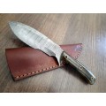 Handmade Damascus steel HUNTING Knife with Epoxy Resin handle scales, Crazy R1 start.