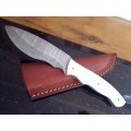 Handmade Damascus steel HUNTING  knife with Epoxy Resin handle scales.