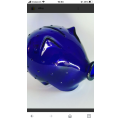 Vintage Holmegaard Cobalt blue glass piggy bank set of 2